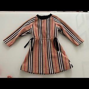 Girls' Burberry Chiara Icon Stripe Knit Dress